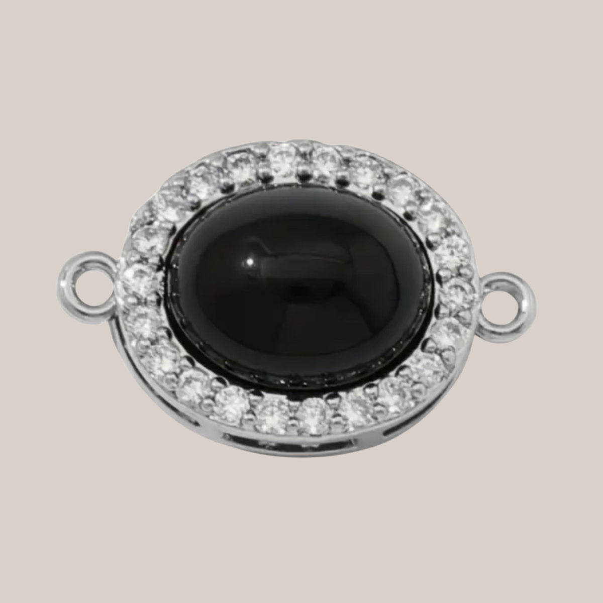 (s) Rhodium-Plated Obsidian